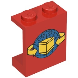 4864apx13-5G Paneel 1x2x2 met pakketje en wereldsymbool rood gebruikt *0D0000