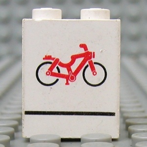 4864apx7-1G Paneel 1x2x2 met rode fiets wit gebruikt *0D0000