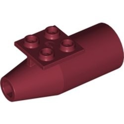 4868b-59G Motor met topplaat 2x2 grotere motor glad rood, donker gebruikt *1D039