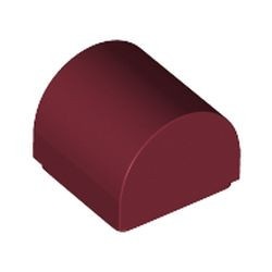 49307-59 Dakpan 1x1 halfrond rood, donker NIEUW *1B074