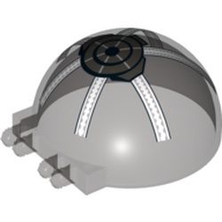50747pb09-13G Ruit halve bol 6x6x3 met 2 scharnieren Star Wars Republic Gunship patroon transparant bruin (kleurnaam was: trans ZWART) gebruikt *