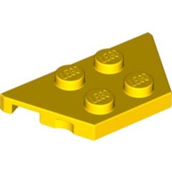 51739-3 Wigplaat 2x4 twee afgeschuinde hoeken 4 noppen geel NIEUW *1B233