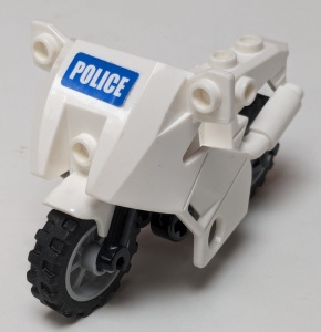 52035c01pb02-1G Motorfiets POLICE op voorkant (Sticker) VERZENDING ALLEEN PER PAKKETPOST wit gebruikt *1D038