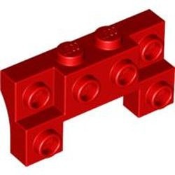 52038-5 Steen aangepast 1x4x1 2/3 met zijbogen (bumber) rood NIEUW *5C105