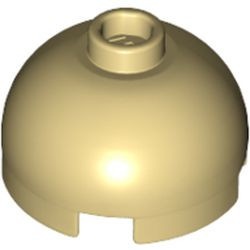553-2G Steen, 2x2x1 dome TOP crème gebruikt *1L082