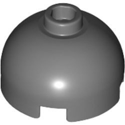 553-85G Steen, 2x2x1 dome TOP grijs, donker (blauwachtig) gebruikt *1L082