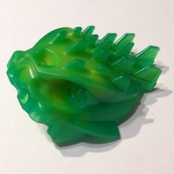 57553pb01-20G Bionicle Hoofd Barraki Ehlek met Marbled Lime patroon transparant groen gebruikt *