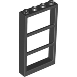 57894-11 Raam 1x4x6 Frame drie vakken ZONDER ruit zwart NIEUW *L11-13