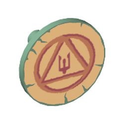 59231pb03-48G Rond schild met figuren op gouden achtergrond groen, zandkleurig gebruikt *0L0000