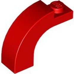 6005-5 Steen, boog 1x3x2 boven rond 1 nop bovenop rood NIEUW *1B069