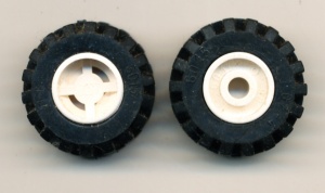 6014ac01-1G Wiel 11x12mm rond gat met offset gegroefde band 21x12mm wit gebruikt *5W000