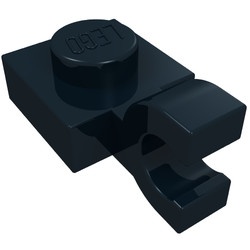 6019-11 Platte plaat 1x1 met horizontale clip zwart NIEUW *1B287