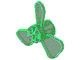 6041-20G Propellor L3 diameter- 3 gedraaide bladen transparant groen gebruikt *1D042