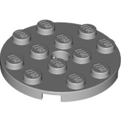 60474-86 Platte plaat 4x4 rond grijs, licht (blauwachtig) NIEUW *1B210