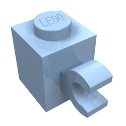 60476-105 Steen 1x1 met clip HORIZONTAAL blauw, lichthelder NIEUW *1B031