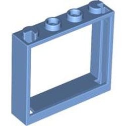 60594-42G Raam 1x4x3 NIEUWE type zonder luikhouders blauw, midden gebruikt *1C041