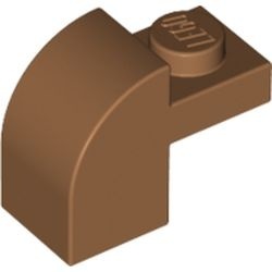 6091-150 Steen 2x1 met afgeronde kop en nop caramel, midden NIEUW *1B068
