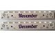 6111pb020-1 Steen 1x10 KALENDER:"November" andere kant "December" wit NIEUW *0K0000