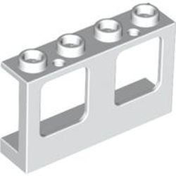 61345-1G Raam 1x4x2 paneel- 2 gaatjes onderin- glas:60601 (2 nodig) wit gebruikt *1C042