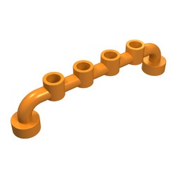 6140-4G Balk met vier holle noppen oranje gebruikt *1C026