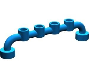 6140-7G Balk met vier holle noppen blauw gebruikt *1C026 - Img 2