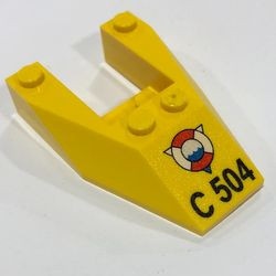 6153apb04-3G Wigsteen 6x4 met uitsnede met ' C 504' patroon geel gebruikt *5V0000