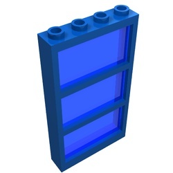 6160c05-7G Raam 1x4x6 Frame met 3 vakken VASTE ruit donkerblauw blauw gebruikt *1C038