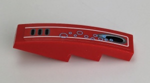 61678pb024-5G Dakpan gebogen 1x4 met 11 bubbels (Sticker) rood gebruikt *5R000