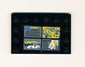 6180pb054-11G Tegel 4x6 met noppen zijkant kaart (Sticker) zwart gebruikt *5T10-04