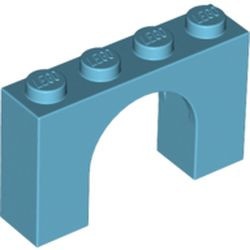 6182-156G Steen, boog 1x4x2 hoog blauw, middenazuur gebruikt *1D051