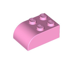 6215-104 Steen 2x3 afgeronde top 4 noppen roze, helder NIEUW *1R033