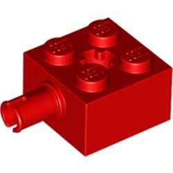 6232-5 Steen 2x2 met pin en asgat rood NIEUW *
