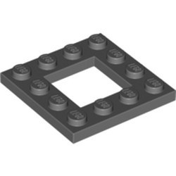 64799-85 Platte plaat 4x4 met gat 2x2 grijs, donker (blauwachtig) NIEUW *1L0000