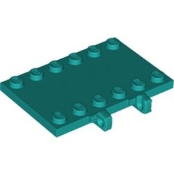 65133-39 Scharnierplaat 4x6 met twee vingers turquoise, donker NIEUW *