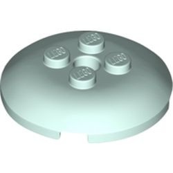 65138-152 Steen 4x4x2/3 dome top met gat aqua, licht NIEUW *5C067