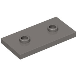 65509-85 Platte plaat 2x4 - 2 centrale noppen grijs, donker (blauwachtig) NIEUW *5C006