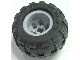 6580c01-86 Wiel 43.2 breedx28 dikke naaf middengroot met band 6579 grijs, licht (blauwachtig) gebruikt *5W000
