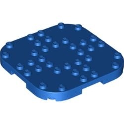 66790-7 Platte plaat 8x8 2 afgeronde hoeken 4 voetjes blauw NIEUW *