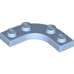 68568-105 Platte plaat 3x3 afgertond met uitsnede 2x2 afgerond blauw, lichthelder NIEUW *5G0000