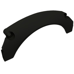 69911-11 Technic, Spatbord dubbel gebogen 13x2x5 zwart NIEUW *