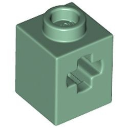 73230-48 Technic, steen 1x1 met Asgat groen, zandkleurig NIEUW *