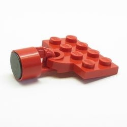 737ac03-5G Plaat 2x4 met OPEN gat MET RODE MAGNEET rood gebruikt *3D0000