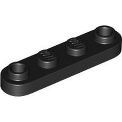 77845-11 Platte plaat 1x4 ovaal/afgerond beide kanten zwart NIEUW *5C065