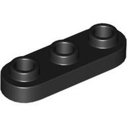 77850-11 Platte plaat 1x3 ovaal/afgerond beide kanten zwart NIEUW *1B351