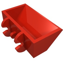 784-5G Graafschop klein glad 2x4x1 (zie arm 3314 en steen 3317) rood gebruikt *1E006