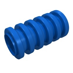 78c02-7G Slang geribbeld 2 nops blauw gebruikt *5D0000