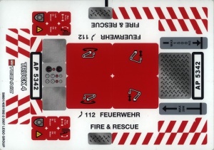 8289stk01 STICKER 8289 Fire Truck NIEUW *0S0000