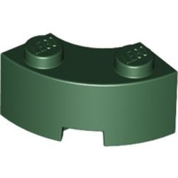 85080-80G Steen 2x2 gebogen (Macaroni) NIEUWE STIJL (andere bodem) groen, donker gebruikt *1L000