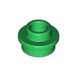 85861-6 Platte plaat 1x1 rond MET GAT IN MIDDEN groen NIEUW *1B235
