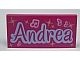 87079pb0050-71 Tegel 2x4 met opdruk ANDREA en muzieknoten magenta NIEUW *0K000